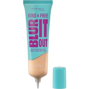 Rimmel London Kind & Free BLUR IT OUT Fondotinta Opacizzante, 010, Rose Ivory, Controllo effetto lucido per tutto il giorno, Make-up dal finish matte leggero, 30 ml
