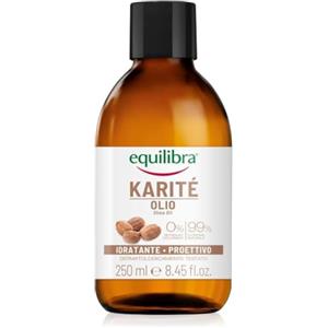 Equilibra, Olio di Karité, Olio Viso e Corpo Estratto da Burro di Karité, Azione Idratante e Protettiva, Ideale per Pelle Secca e Massaggio, con Fitosteroli e Vitamina E, 250 ml
