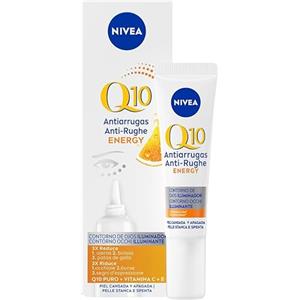 NIVEA Q10 Anti-Rughe Energy Contorno Occhi Illuminante 15 ml, Crema contorno occhi antirughe, energizzante e idratante, Crema contorno occhi occhiaie con Coenzima Q10, Vitamina C e Vitamina E