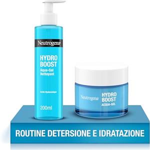 Neutrogena Hydro Boost Routine Detersione e Idratazione Skincare Kit Acqua-Gel, Set skincare viso completo con Crema Idratante Viso 50 ml e Detergente Viso 200 ml - Kit Esclusiva Amazon