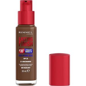 Rimmel London Lasting Finish 35 Hour, fondotinta, lunga durata, idratante, formula vegana, copertura totale, 30 ml, 605 Hazelnut