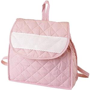 Filet - Zainetto per l'asilo per Bambini |Materiali di alta qualità |Inserto in tela aida personalizzabile|Chiusura con pratico bottone| Rosa | Dim. 27 x 28 x 5 cm