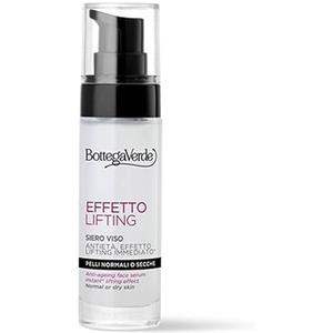 Bottega Verde - Effetto Lifting, Siero Viso Antietà, 30 ml, con Acido Ialuronico ed Estratto di Fior di Loto, Trattamento Levigante con Effetto Lifting Immediato, Ideale per Pelli Normali o Secche