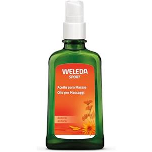 Weleda Olio per Massaggi Arnica, per massaggi decontratturanti per trattamenti di contratture e tensioni muscolari da fatica e stress, ideale per applicazione pre e post attività sportiva (1x100ml)