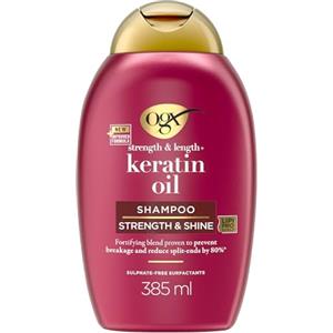 OGX Shampoo Cheratina Anti-Breakage + Keratin Oil, Shampoo ristrutturante con Olio di Cheratina per capelli danneggiati, Trattamento cheratina per capelli soggetti a doppie punte, 385 ml