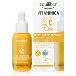 Equilibra, Siero Viso Vitamina C, con Vitamina C, Complesso Multivitaminico e Polidrossiacidi, Azione Antiossidante e Anti-macchie, Ideale per controllare aspetto macchie scure, 30 ml