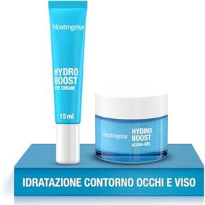 Neutrogena Hydro Boost Skincare Kit, Set skincare viso completo con Crema Idratante Viso Aqua-Gel 50 ml e Contorno Occhi Anti-Fatica 15 ml per una pelle idratata e luminosa - Kit Esclusiva Amazon