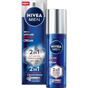 NIVEA MEN Luminous630 Anti-Age Power Cream 2in1 SPF30 50 ml, Crema viso uomo antirughe e antimacchie, Crema viso Acido Ialuronico e Thiamidol brevettato, Skincare uomo quotidiana con SPF 30