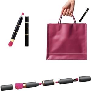 Avilia Pennello per Trucchi e Ritocchi 4 in 1 - Pennello Multiuso per Fondotinta, Cipria, Ombretto e Matita Occhi Tutto in Uno - Ideale da Mettere in Borsa per Viaggiare o per Uso Quotidiano