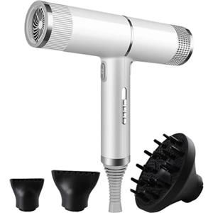 Avilia Asciugacapelli Bianco con Diffusore 1500W - 50Hz - 220V Ideale per Capelli Lisci e Ricci - 2 Velocità e 3 Temperature per Ogni Tipo di Esigenza e Capello - Funzione Aria Fredda per Fissaggio.