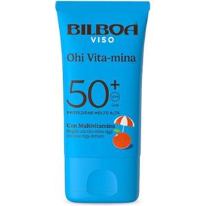 Bilboa Ohi Vita-mina crema viso SPF 50+, con Multivitamina, Meglio una Vita-Mina Oggi che una Ruga Domani, Dermatologicamente Testato - 40 ml