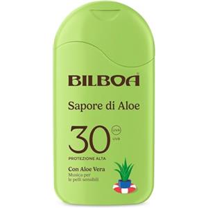 Bilboa Sapore di Aloe Latte Solare SPF 30, con Aloe Vera, Musica per le Pelli Sensibili, Resistente all'Acqua, Dermatologicamente Testato - 200 ml