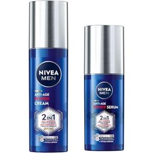 NIVEA MEN Luminous630 Skincare Kit Anti-Macchie, Set skincare con siero viso uomo Anti-Age Power Serum 30 ml e crema viso uomo Anti-Age Power Cream 2in1 SPF30 50 ml con Thiamidol brevettato