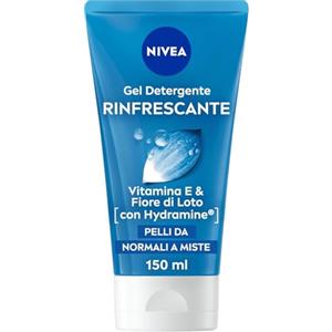 NIVEA Gel Detergente Viso Rinfrescante 2 x 150ml, Detergente viso con acqua purificata e fiore di loto, Detergente viso pelle sensibile che rispetta la naturale idratazione della pelle