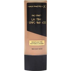 Max Factor - Fondotinta Liquido Lasting Performance - Alta Coprenza, Finish Matte e Lunga Durata - 108 Honey Beige - 35 ml