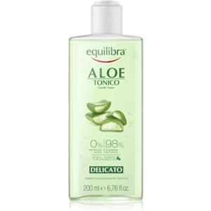 Equilibra Viso, Aloe Tonico a Base di Aloe Vera, Leggero, Delicato, Struccante, Asporta Ogni Traccia di Impurità Senza Bisogno di Risciacquo, Rende la Pelle Liscia e Tonica, 200 ml