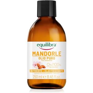 Equilibra, Olio di Mandorle Puro, Olio di Mandorle Dolci, Protettivo, Nutriente ed Elasticizzante, Aiuta a Prevenire le Smagliature in Gravidanza o Durante una Dieta Ipocalorica, 250 ml