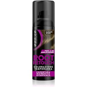 Syoss Root Retouch Colorazione Temporanea Spray Castano Scuro 120 ml, Ritocco capelli bianchi e ricrescita capelli resistente a pioggia e sudore, Fino a 40 applicazioni