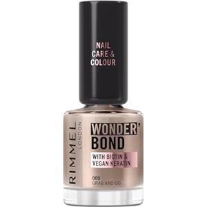 Rimmel London Rimmel Wonder'bond Care+Color Smalto, 005 Grab and Go, Rigenera le unghie, Con Biotina e Cheratina Vegana, Modulabile, 12 ml