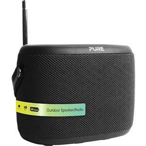 Pure Woodland Altoparlante da esterno con Bluetooth e radio DAB+/FM (impermeabile IP67, portatile, batteria da 14h - perfetto per giardino e campeggio) Nero