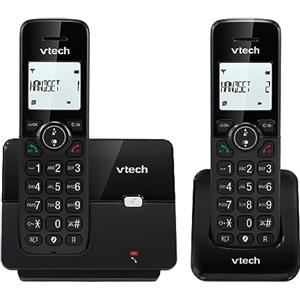 VTech CS2001 Telefono Cordless Casa duo con vivavoce e blocco chiamate, DECT Telefono fisso, identificatore di chiamate, display retroilluminato, tasti grandi, 30 Rubrica nomi e numeri, modalità ECO
