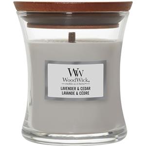 WoodWick Candela profumata Hourglass media con stoppino crepitante | Lavanda e cedro | Durata della fragranza: fino a 20 ore