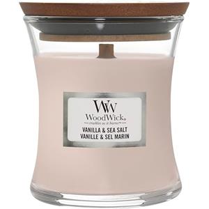 WoodWick Candela profumata Hourglass media con stoppino crepitante | Vaniglia e sale marino | Durata della fragranza: fino a 20 ore