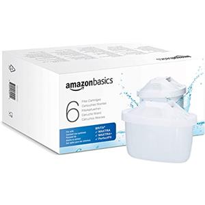 Amazon Basics Filtri per acqua, adatto e compatibile con tutte le caraffe BRITA, incluse le PerfectFit, 6 unità, confezione da 1