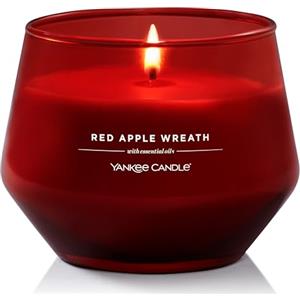 Yankee Candle Studio Candele profumate | Candela media Red Apple Wreath |Lunga durata: 35-50 ore| Elegante design in vetro con cera rossa| Regalo per le donne, regali per le mamme, regali di nozze
