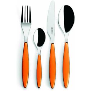 Guzzini - Feeling, Set 24 Posate Colorate - Arancione, 15,8 x 7,5 x h25,5 cm - 23000045