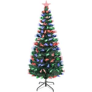 Uten Albero di Natale artificiale 1,5 m, con 170 punte in PVC, 3 luci LED colorate con 8 modalità, supporto in metallo, decorazione natalizia per interni ed esterni