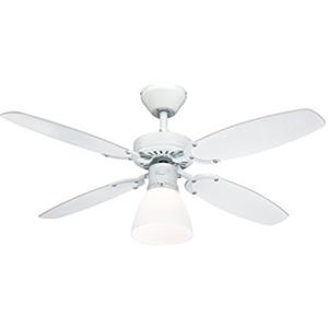Westinghouse 78708 Ventilatore da soffitto bianco da 105 cm Capitol per interni, kit di luce con vetro smerigliato opale
