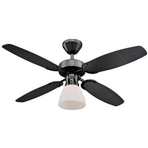 Westinghouse Lighting 7870940 Ventilatore da soffitto da 105 cm Capitol in bronzo duro per interni, kit di luce con vetro smerigliato opale