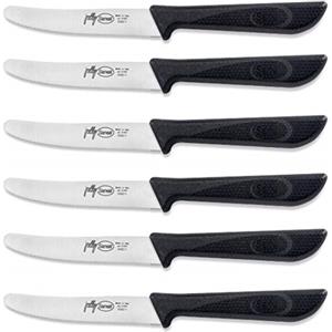 Sanelli, Set di coltelli da cucina seghettati per tavola, carne e pomodori: multiuso Neri