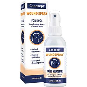 Canosept Spray Per Ferite Per Cani 75 ml - Per la pulizia e la cura delle aree ferite - Spray antisettico cane - Cura ottimale delle ferite - Applicazione senza stress - Consigliato dai veterinari