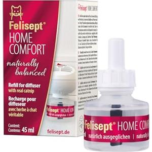 Felisept Home Comfort Ricarica 45 ml - Con erba gatta naturale senza feromoni gatto - Sedativi per gatti- Riduce Il Comportamento Indesiderato, Lo Stress E L'Irrequietezza In Casa -Tranquillanti gatto