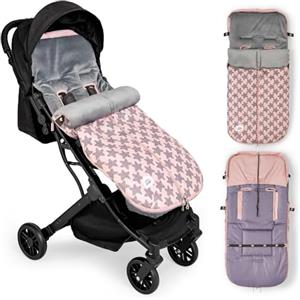 Interbaby Sacco Passeggino Invernale Universale Interbaby | Copri Passeggino Universale | Sacco Termico per Ovetto Rimovibile, Doppia Apertura, Facile da Lavare, Materiali Anallergici, Stella Rosa Marino