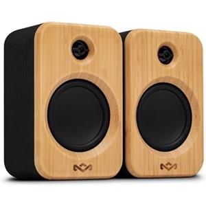 Marley House of Get Together Duo 2 Altoparlanti Attivi da Scaffale - 2x10W, 1 Portatile + 1 Fisso, Casse per Giradischi, Accoppiamento Bluetooth Stereo, Ingresso RCA/AUX, Design Sostenibile, Bambù