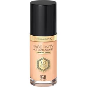 Max Factor Liquido Facefinity All Day Flawless Fondotinta 3 in 1, (primer, correttore e fondotinta) per una finitura perfettamente opaca, da 30 ml (etichetta in lingua italiana non garantita)