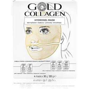 GOLD COLLAGEN Hydrogel Mask Set - Maschera Viso Set da 4 Pelle Secca e Stanca, Maschere per il Viso Gel per Skin Care Idratante Antirughe con Acido Ialuronico, Skincare Coreana Effetto Cool