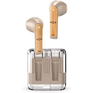 Marley House of Zion True Wireless Bluetooth Earbuds - Auricolari con Microfono Integrato, 16 Ore di Autonomia, Cuffie In-Ear, Custodia per Auricolari USB-C, Materiali Sostenibili, Crema