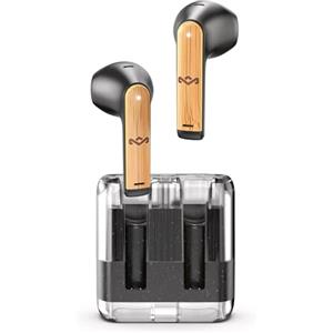 Marley House of Zion True Wireless Bluetooth Earbuds - Auricolari con Microfono Integrato, 16 Ore di Autonomia, Cuffie In-Ear, Custodia per Auricolari USB-C, Materiali Sostenibili, Nero