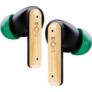Marley House of Little Bird True Wireless Bluetooth Earbuds - Auricolari IPX4 con Microfono Integrato, 24 Ore di Autonomia, Cuffie In-Ear, Ricarica Rapida USB-C, Materiali Sostenibili, Nero