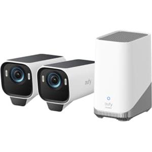 eufy Security S3 Pro(eufyCam 3 Pro), 4K telecamera wifi esterno senza fili pannello solare Visione Notturna a Colori, Riconoscimento Facciale AI, Archiviazione Locale Espandibile,Nessun Canone Mensile