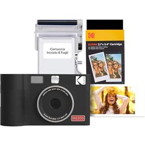 KODAK Mini Shot 2 Era 4PASS 2-in-1 Fotocamera Istantanea & Stampante Fotografica (Fotocamera Istantanea + 8 Fogli inclusi + Pacchetto 30 Fogli, Nero)