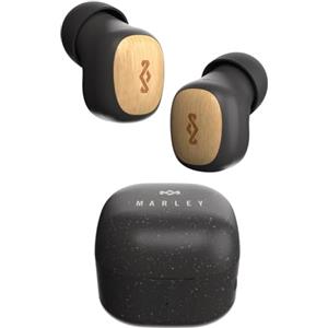 Marley House of Marley Smile Jamaica True Wireless Earbuds - Mini Auricolari Bluetooth, 14 Ore di Autonomia, Cuffie In-Ear, Auricolari TWS con Custodia di Ricarica, Materiali Sostenibili, Nero