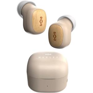 Marley House of Marley Smile Jamaica True Wireless Earbuds - Mini Auricolari Bluetooth, 14 Ore di Autonomia, Cuffie In-Ear, Auricolari TWS con Custodia di Ricarica, Materiali Sostenibili, Crema