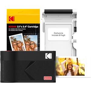 KODAK Mini 2 Era 4PASS Stampante Fotografica Portatile (5.3x8.6cm) (Stampante Fotografica Portatile + 8 Fogli inclusi + Pacchetto con 30 Fogli, Nero)