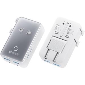 Anker Nano Adattatore Universale da Viaggio di Potenza USB a 5 Porte con 1 AC, 2 USBA e 2 USBC, Controllo Intelligente della Temperatura, Compatibile con oltre 200 Paesi, Ideale per i Viaggi.