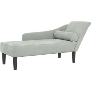 vidaXL Chaise Longue con Cuscini Grigio Chiaro in Velluto, divano letto, divano imbottito, seduta da soggiorno, dormeuse, seduta da salotto